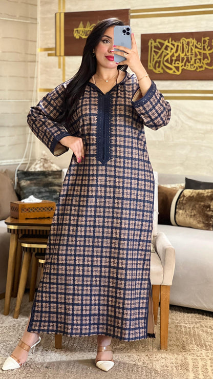 Robe Longue Élégante à Carreaux